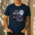 Crested Gecko Moon Retro Reptile Mom Dad Breeder Lover Men's Casual T-Shirt Navy