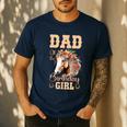 Cute Dad Of The Birthday Girl Horse Family Party Men's Casual T-Shirt Navy