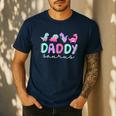 Cute Daddy Saurus Dad Dinosaur Birthday Boy Girl Family Men's Casual T-Shirt Navy
