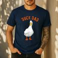 Cute Duck Dad Lover Illustration Duck Owner Men's Casual T-Shirt Navy Cute Duck Dad Lover Illustration Duck Owner Men's Casual T-Shirt Navy