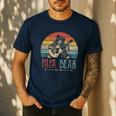 Cute Papa Bear Vintage Father's Day Retro Dad Guitar Men's Casual T-Shirt Navy Cute Papa Bear Vintage Father's Day Retro Dad Guitar Men's Casual T-Shirt Navy