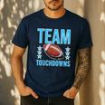 Cute Team Touchdowns Gender Reveal For Mom And Dad Men's Casual T-Shirt Navy