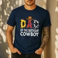 Dad 1st Birthday Cowboy Western Dad Birthday Boy Men's Casual T-Shirt Navy