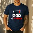 Dad Of 2 Girls Low Battery Daddy Of Two Girls Father Men's Casual T-Shirt Navy