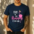 Dad Of B-Day Girl Flamazing Pink Flamingo Birthday Party Men's Casual T-Shirt Navy Dad Of B-Day Girl Flamazing Pink Flamingo Birthday Party Men's Casual T-Shirt Navy