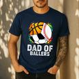 Dad Of Ballers Baseball Soccer Basketball Dad Men's Casual T-Shirt Navy