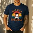 Dad Of a Basshole Basset Hound Owner Men's Casual T-Shirt Navy