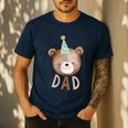 Dad Bear 1st Birthday Beary First Birthday Matching Family Men's Casual T-Shirt Navy
