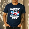 Dad Of The Birthday Boy Airplane Men's Casual T-Shirt Navy