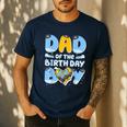 Dad Of The Birthday Boy Blue Dog Family Matching Men's Casual T-Shirt Navy