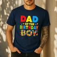 Dad Of The Birthday Boy Building Block Birthday Men's Casual T-Shirt Navy