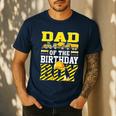 Dad Of The Birthday Boy Construction Truck Men's Casual T-Shirt Navy
