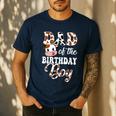 Dad Of The Birthday Boy Cow Farm 1St Birthday Boy Men's Casual T-Shirt Navy