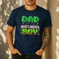 Dad Of The Birthday Boy Family Gaming Pixel Birthday Party Men's Casual T-Shirt Navy