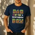 Dad Of The Birthday Boy Gamer Pixel Birthday Party Matching Men's Casual T-Shirt Navy