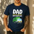 Dad Of The Birthday Boy Garbage Truck Birthday Party Men's Casual T-Shirt Navy