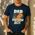 Dad Of Birthday Boy Kids Reptile Birthday Party Men's Casual T-Shirt Navy