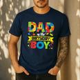 Dad Of The Birthday Boy Master Builder Kids Building Blocks Men's Casual T-Shirt Navy