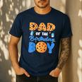 Dad Of The Birthday Boy Milk And Cookies 1 Year Old Men's Casual T-Shirt Navy