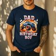 Dad Of The Birthday Boy Monster Truck Birthday Men's Casual T-Shirt Navy Dad Of The Birthday Boy Monster Truck Birthday Men's Casual T-Shirt Navy