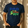 Dad Of The Birthday For Boy Saurus Rex Dinosaur Party Men's Casual T-Shirt Navy
