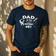 Dad Of The Birthday Boy Space Astronaut Birthday Family Men's Casual T-Shirt Navy