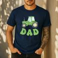 Dad Of The Birthday Boy Tractor Farm Trucks Family Party Men's Casual T-Shirt Navy