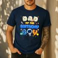 Dad Of The Birthday Boy Two The Moon Space Family Matching Men's Casual T-Shirt Navy