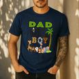 Dad Of The Birthday Boy Wild Zoo Theme Safari Party Men's Casual T-Shirt Navy