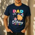 Dad Of The Birthday Capybara Girl Bday Party Family Men's Casual T-Shirt Navy