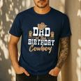 Dad Of The Birthday Cowboy Themed Birthday Boy Rodeo Cowboy Men's Casual T-Shirt Navy