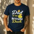 Dad Of The Birthday Duck Boy Rubber Duck Birthday Girl Men's Casual T-Shirt Navy Dad Of The Birthday Duck Boy Rubber Duck Birthday Girl Men's Casual T-Shirt Navy