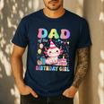 Dad Of The Birthday Girl Axolotl Bday Party Family Men's Casual T-Shirt Navy