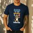 Dad Of The Birthday Girl Boy Cheetah Men's Casual T-Shirt Navy