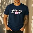Dad Of The Birthday Girl Cow Daddy Papa Bday Matching Men's Casual T-Shirt Navy