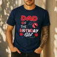 Dad Of The Birthday Girl Family Ladybug Birthday Men's Casual T-Shirt Navy