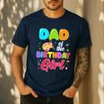 Dad Of The Birthday Girl Painting Art Birthday Girl Family Men's Casual T-Shirt Navy