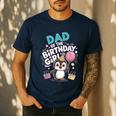 Dad Of The Birthday Girl Pesto Baby Penguin Party Men's Casual T-Shirt Navy