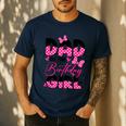 Dad Of The Birthday Girl Pink Family Birthday Girls Party Men's Casual T-Shirt Navy