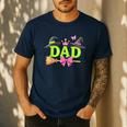 Dad Of The Birthday Girl Witch Family Party Decorations Men's Casual T-Shirt Navy