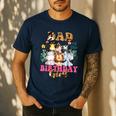 Dad Of The Birthday Girl Zoo Theme Animal Party Safari Cool Men's Casual T-Shirt Navy