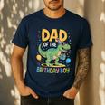 Dad Of The Birthday Party Outfit Dinosaur Squad Daddy Men's Casual T-Shirt Navy