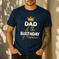 Dad Of The Birthday Prince Boy Bday Party Idea For Him Men's Casual T-Shirt Navy Dad Of The Birthday Prince Boy Bday Party Idea For Him Men's Casual T-Shirt Navy