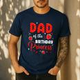 Dad Of The Birthday Princess Strawberry Theme Bday Party Men's Casual T-Shirt Navy Dad Of The Birthday Princess Strawberry Theme Bday Party Men's Casual T-Shirt Navy
