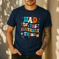 Dad Of The Birthday Twins Boys Girls Party Retro Bday Men's Casual T-Shirt Navy