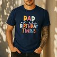 Dad Of The Birthday Twins Kids Great Daddy Of Twins Bday Men's Casual T-Shirt Navy