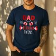 Dad Of The Birthday Twins Ladybug Birthday Family Matching Men's Casual T-Shirt Navy