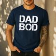Dad BOD Rough Strong 90s Stencil Text Men's Casual T-Shirt Navy