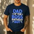 Dad Of The Boss Birthday Party Outfit Like A Boss Dad Men's Casual T-Shirt Navy Dad Of The Boss Birthday Party Outfit Like A Boss Dad Men's Casual T-Shirt Navy