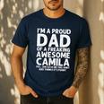 Dad Of CAMILA Father's Day Personalized Name Joke Men's Casual T-Shirt Navy
